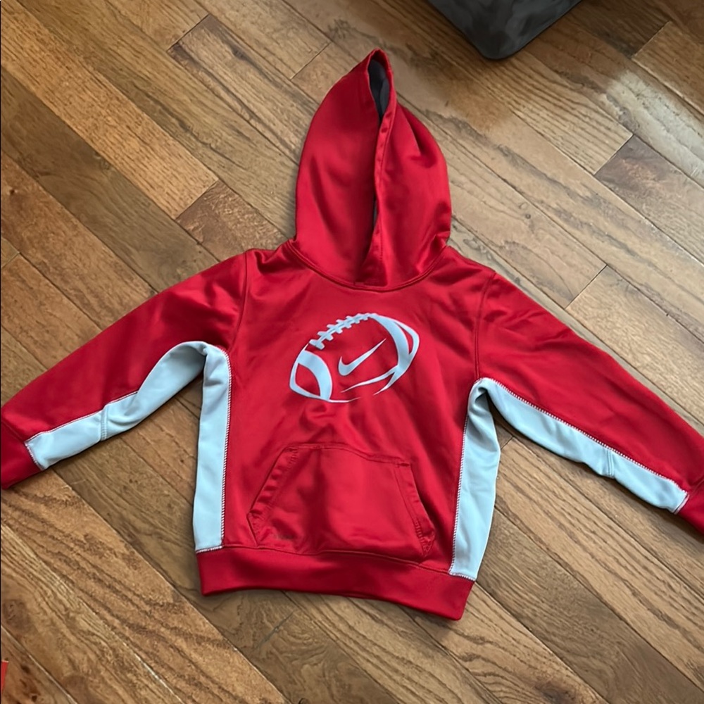 Nike Red and White Sweatshirt Hoodie